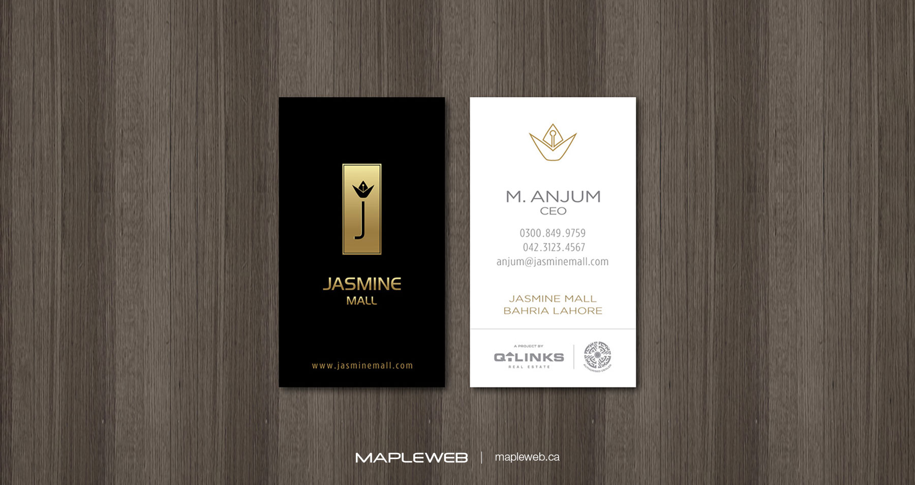 Jasmine Mall Tri Fold Brochure Front and Back Side Brand design by Mapleweb